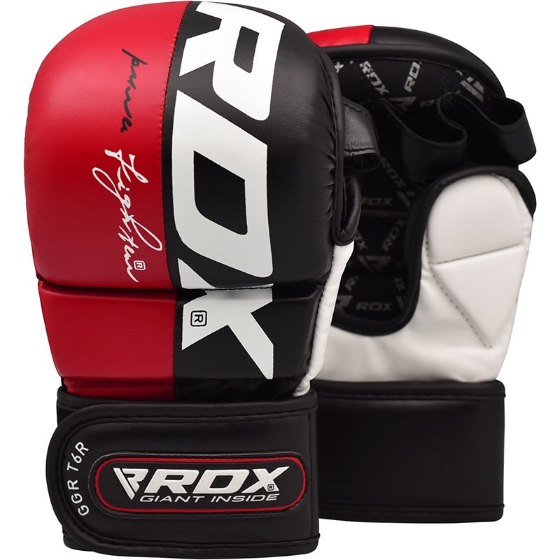 RDX T6 MMA Sparring Grappling Gloves Red Balance