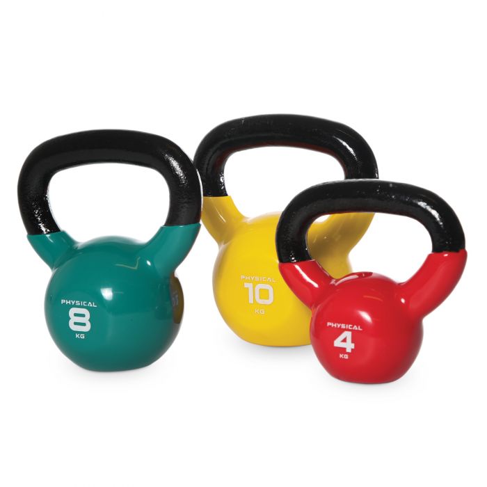 Physical Vinyl Cast Iron Kettlebells - 4kg - 32kg