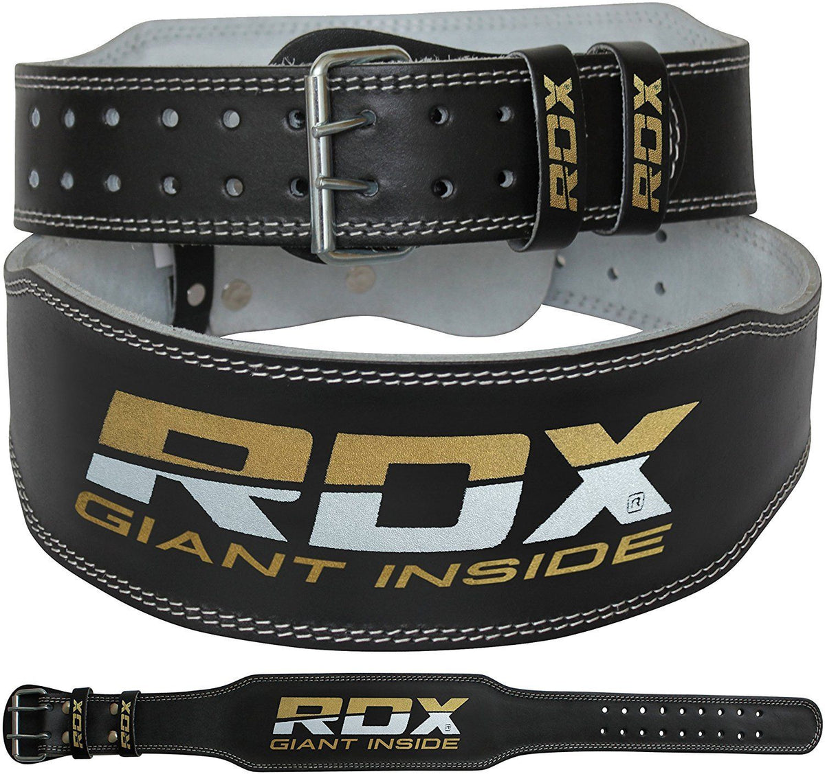 RDX 4 Inch Leather Weightlifting Gym Belt